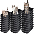 30 Pcs Disposable Plastic Cat Litter Trays 3 Sizes Black O74359