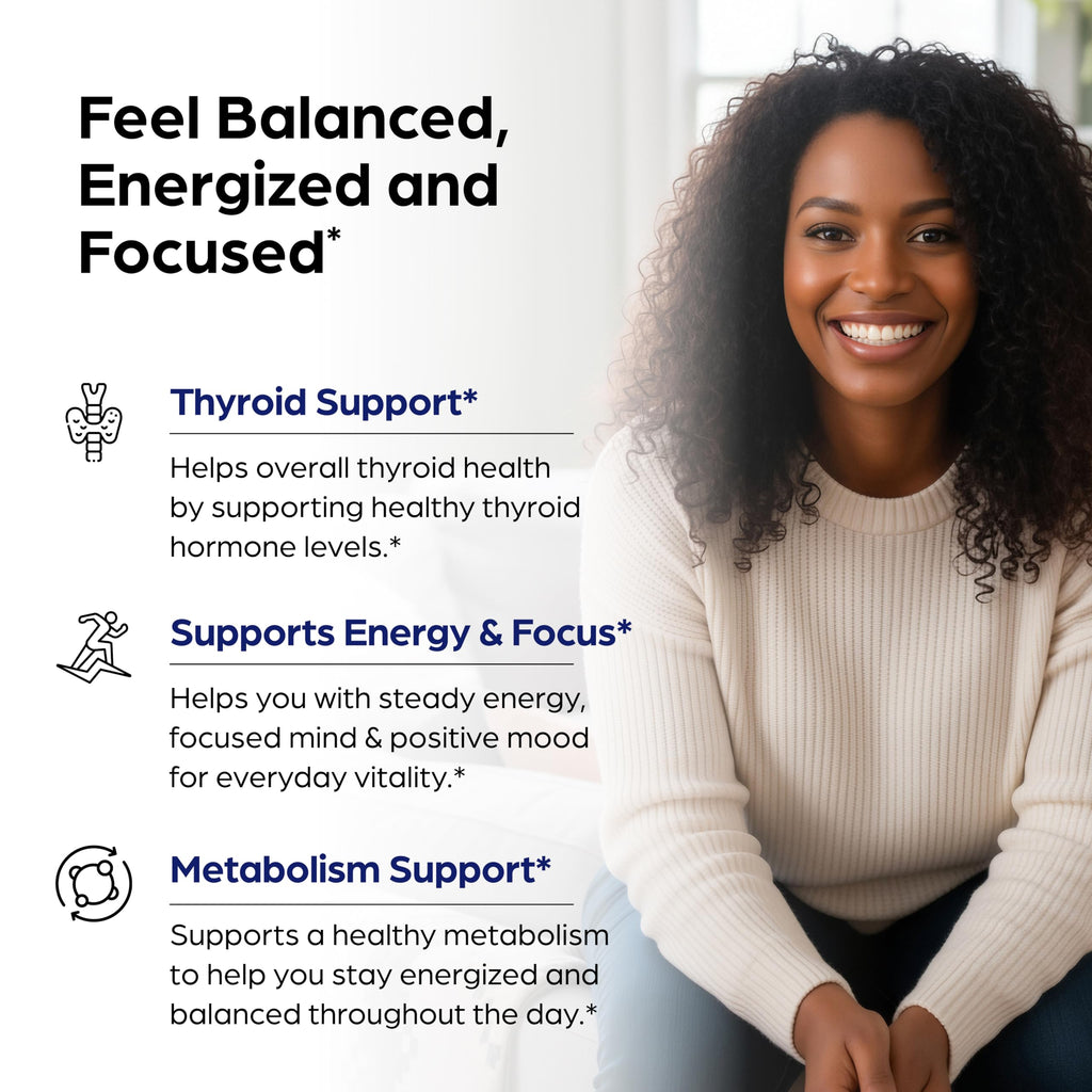 Thyroid Support with Selenium, Zinc, Iodine, L Tyrosine, Ashwagandha, 70 Count (Pack of 2) E4201