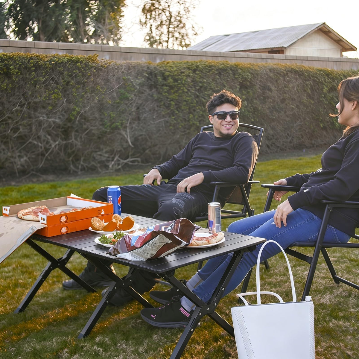 Folding Aluminum Camping Table with Carrying Bag K895042
