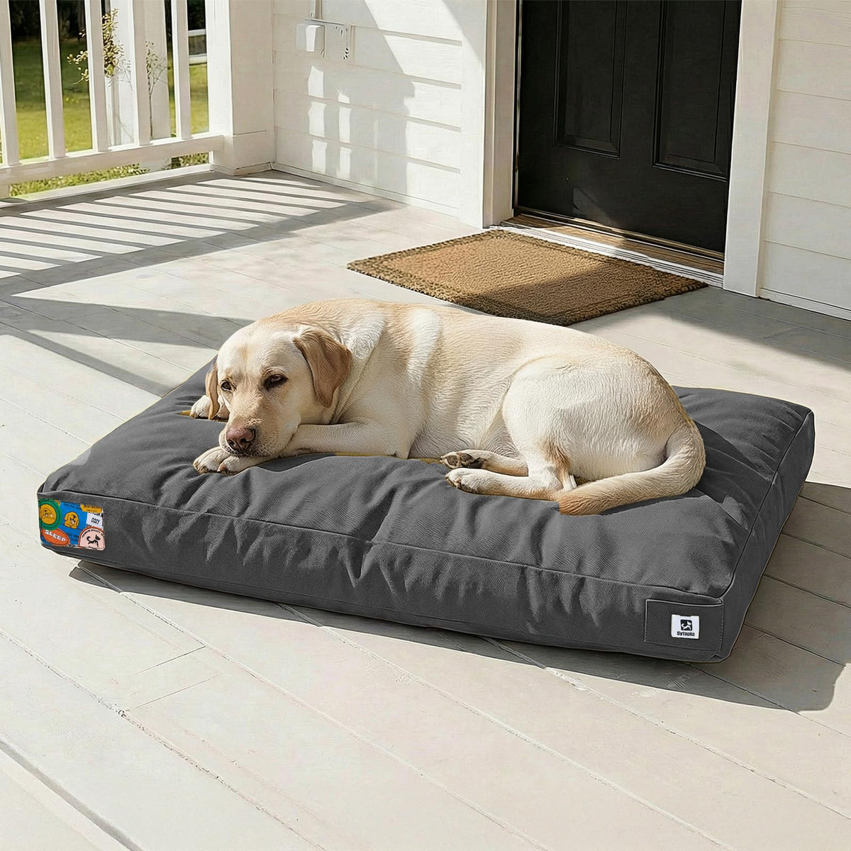 42 Inch Chew Proof Waterproof Washable Dog Bed Dark Grey Q336152