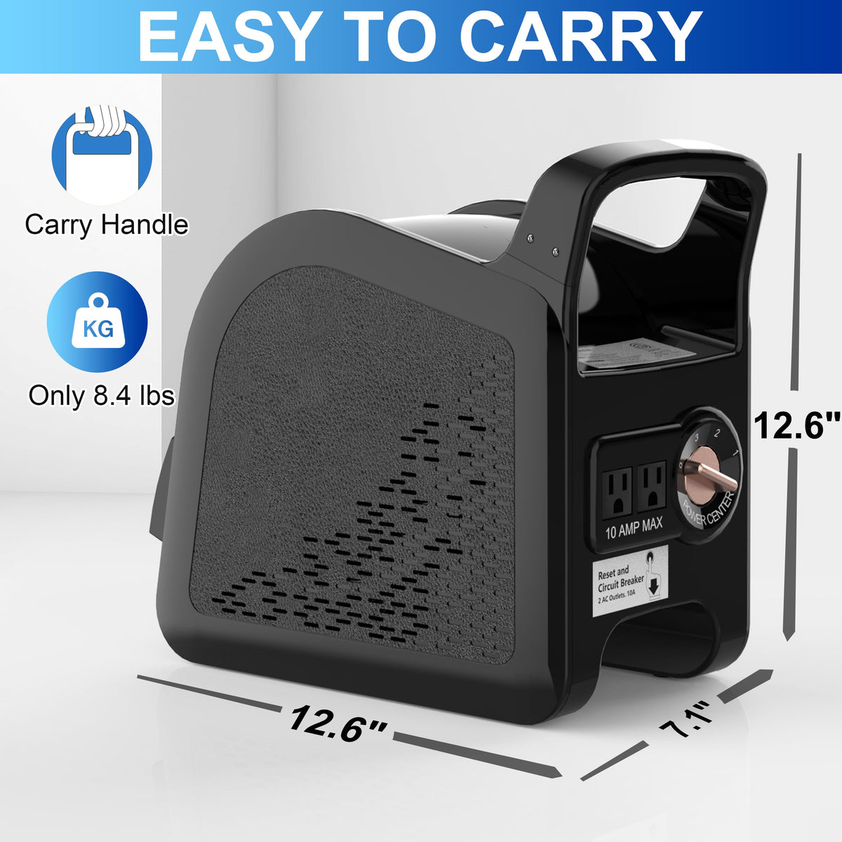 Portable High Velocity Floor Fan with 3 Speeds, Black G7813