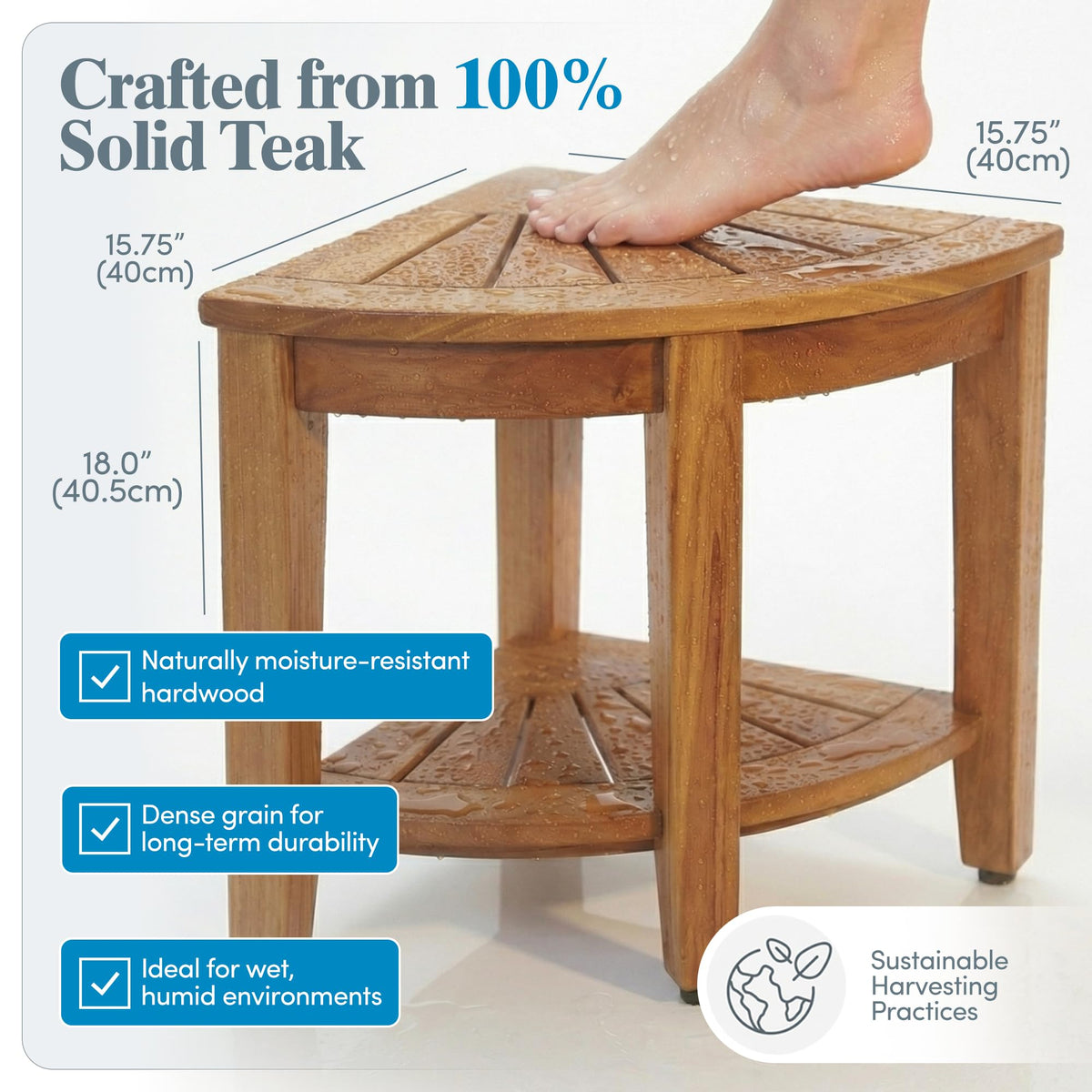 Teak Shower Bench U7396