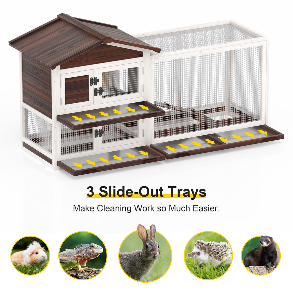60" Wooden Rabbit Hutch K676088