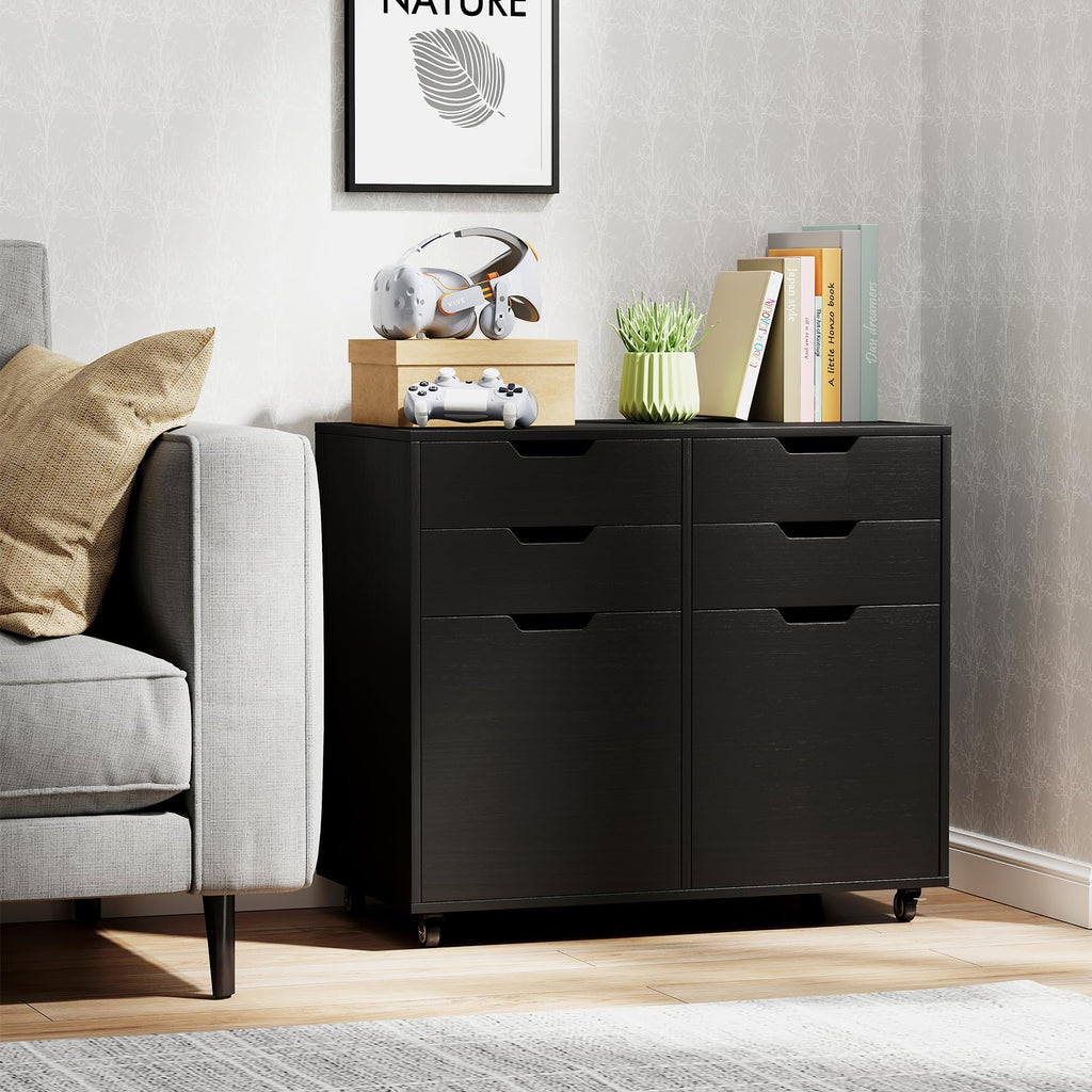 Black 4-Drawer Rolling File Cabinet F861922