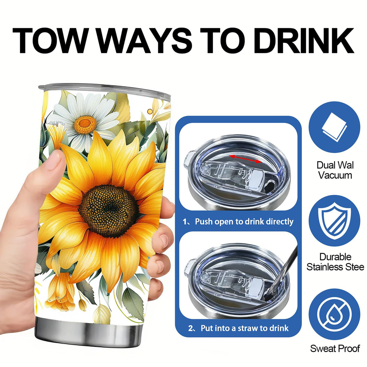 20 oz Sunflower Tumbler Cup Y955189