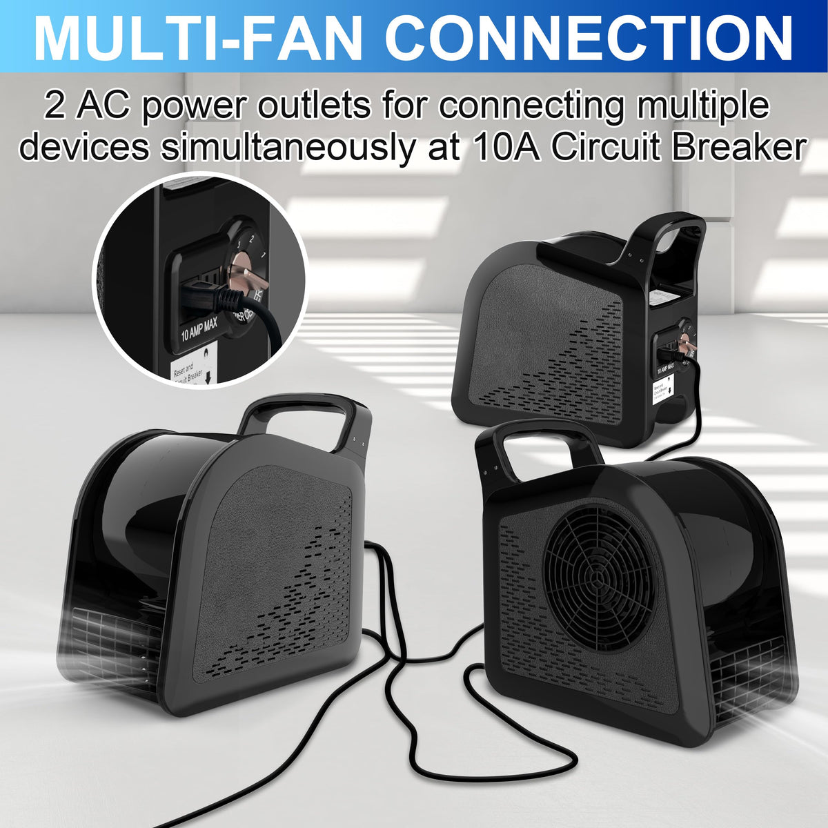 Portable High Velocity Floor Fan with 3 Speeds, Black G7813