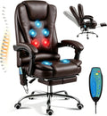 Massage Office Chair with Heat Function & Footrest D5646