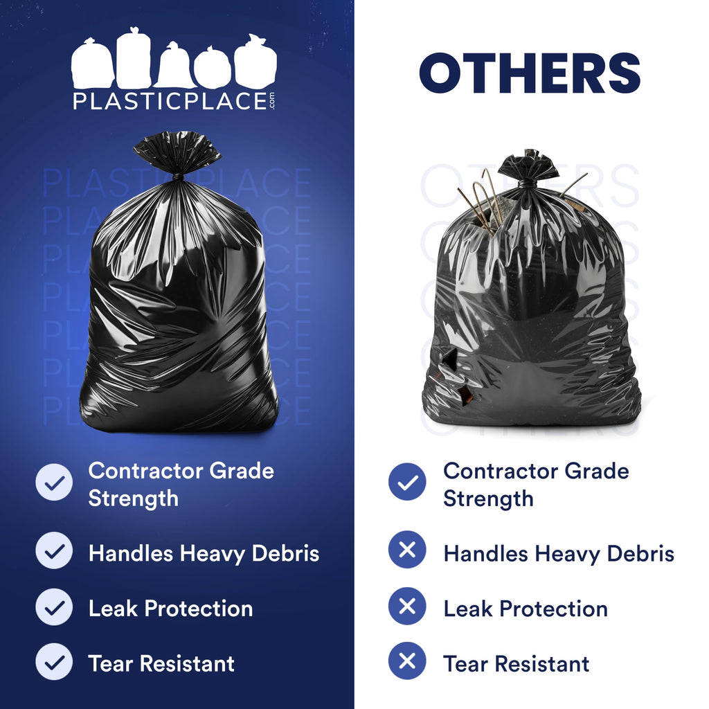 55-60 Gallon Black Heavy Duty Trash Bags 25 Count B865