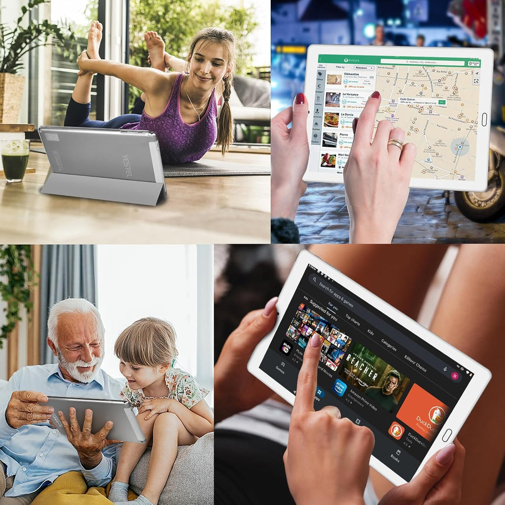 10.1 inch Android Tablet with Octa-Core Processor, 10GB RAM, 64GB ROM, Silver R446