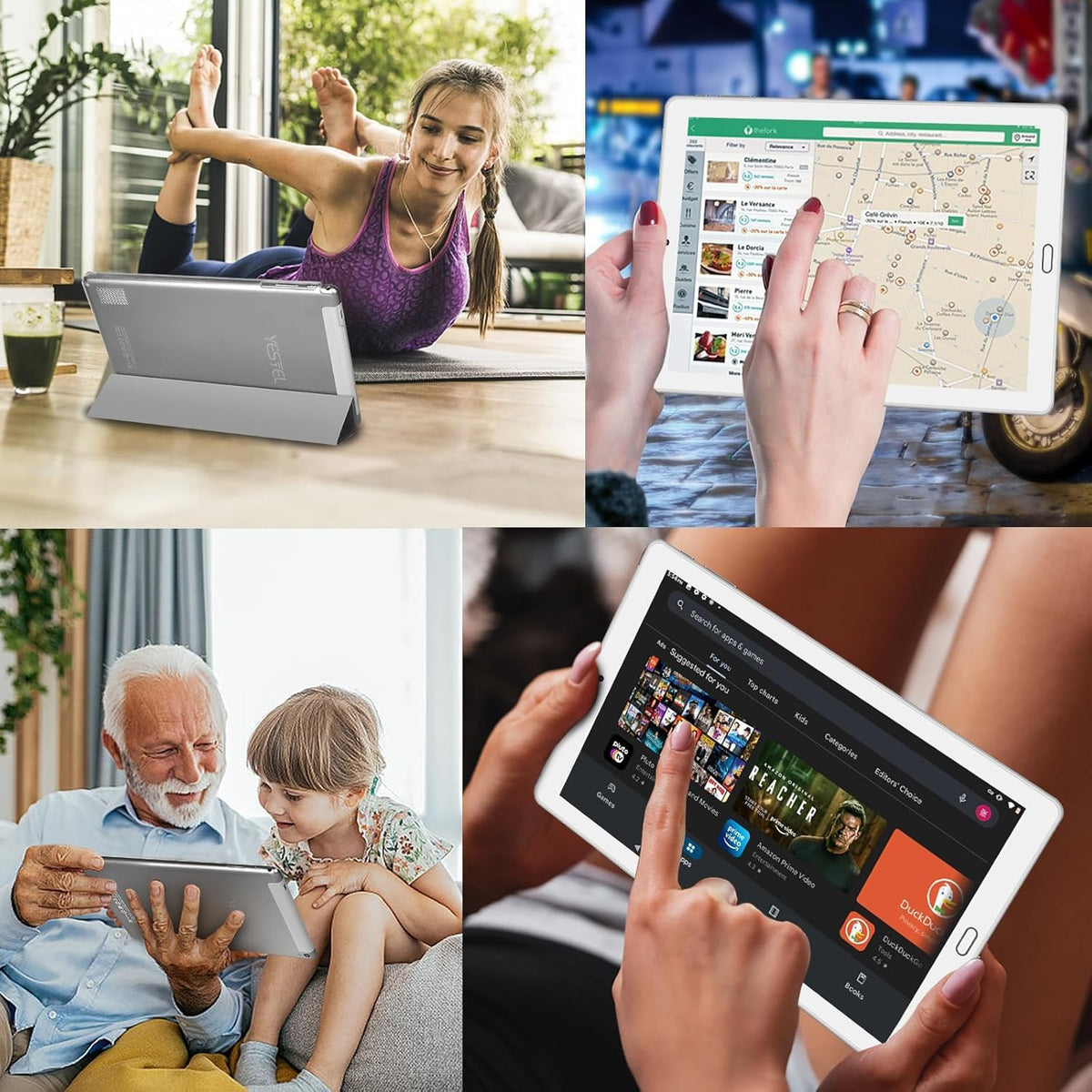 10.1 inch Android Tablet with Octa-Core Processor, 10GB RAM, 64GB ROM, Silver R446