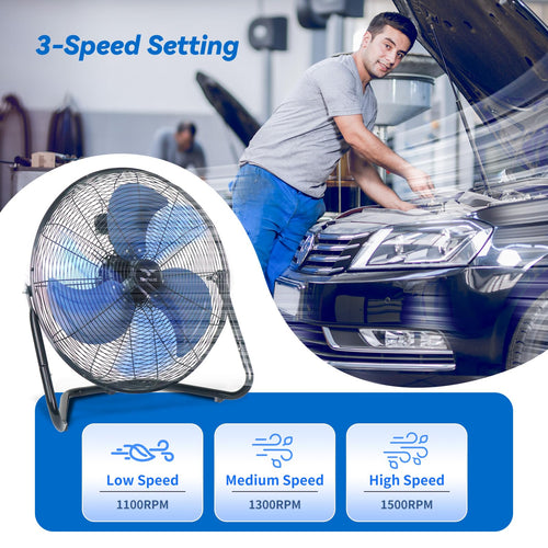 20 Inch High Velocity Floor Fan and 1500W Portable Electric Heater O6595
