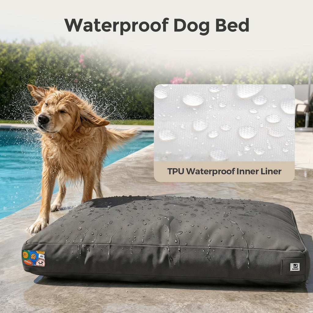 42 Inch Chew Proof Waterproof Washable Dog Bed Dark Grey Q336152