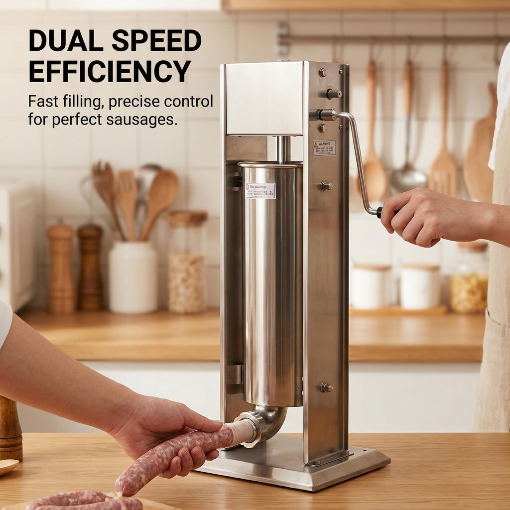 Stainless Steel 15LB Dual Speed Vertical Manual Sausage Stuffer A754700
