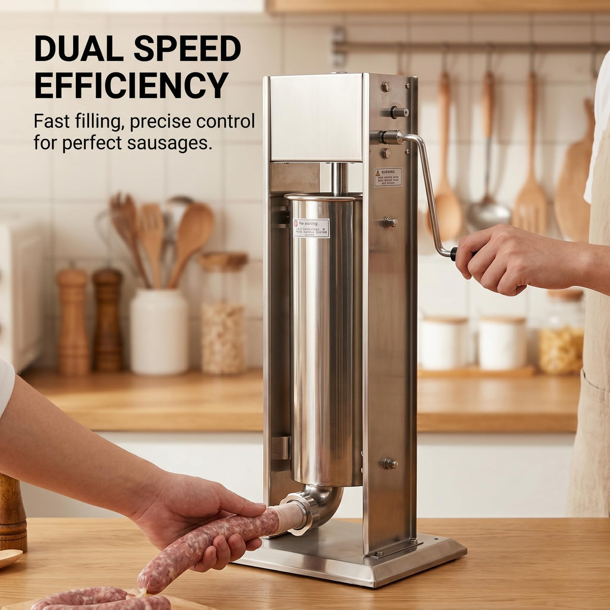 Stainless Steel 15LB Dual Speed Vertical Manual Sausage Stuffer A754700