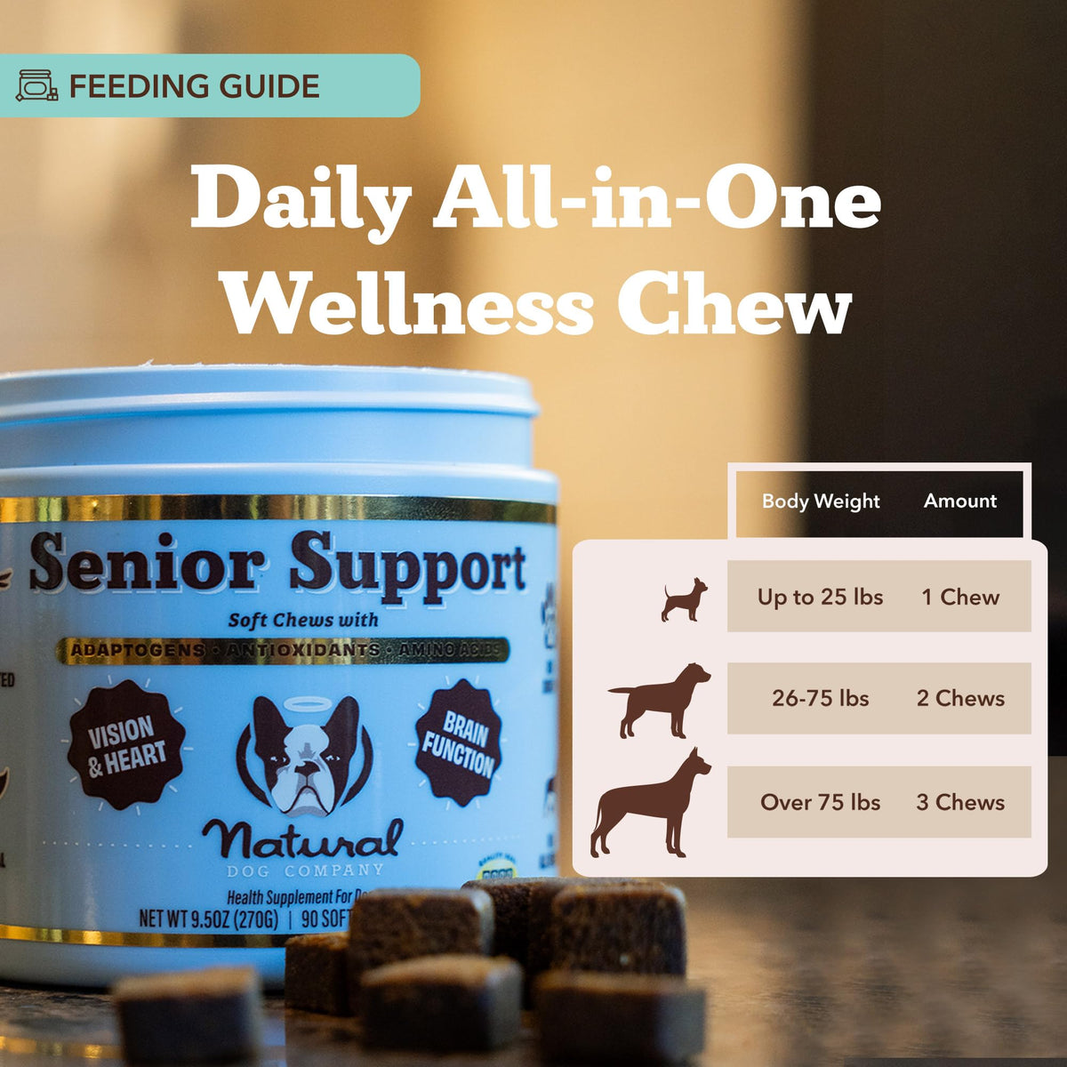 Senior Dog Supplements Vitamins Chew 90 cnt V326861