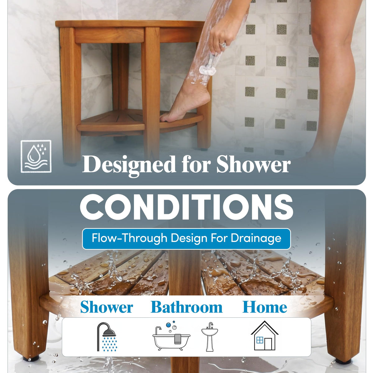 Teak Shower Bench U7396