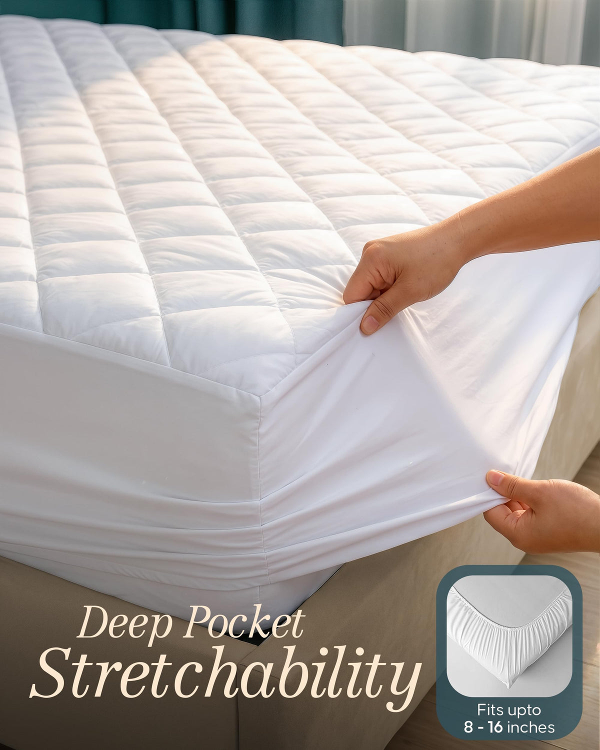 Quilted Mattress Pad with 16" Deep Pocket A457344