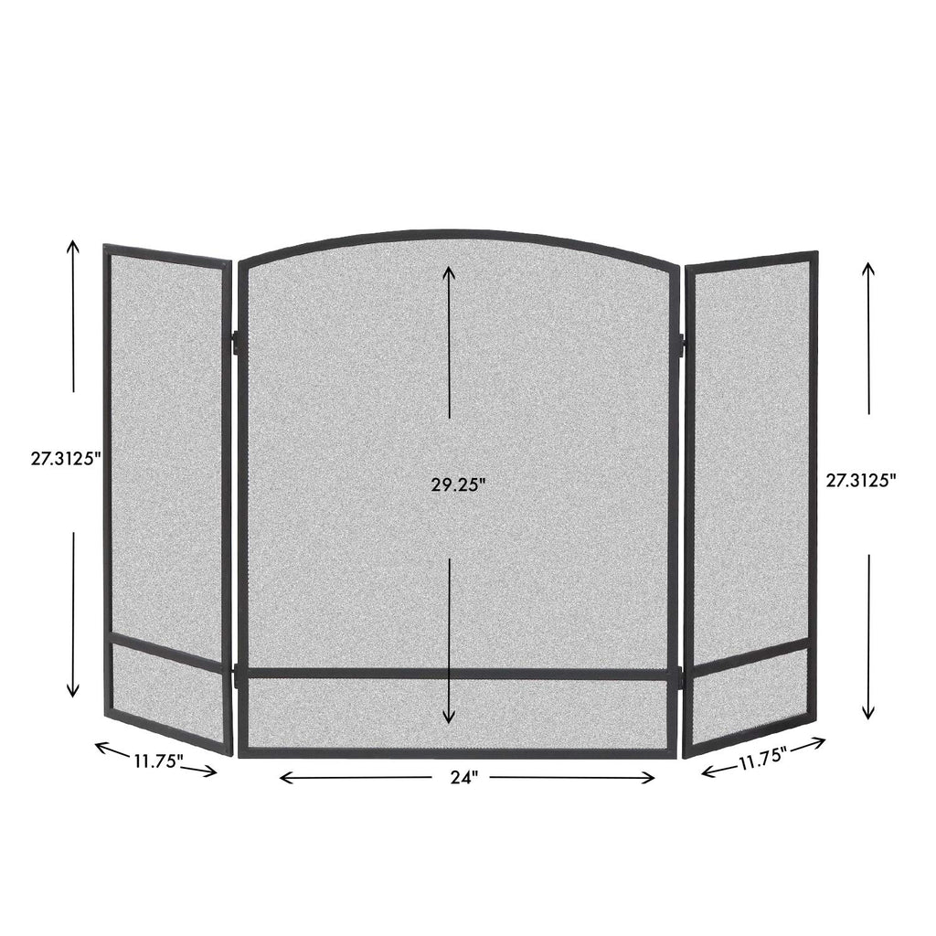 3-Panel Arch Screen with Double Bar D897692