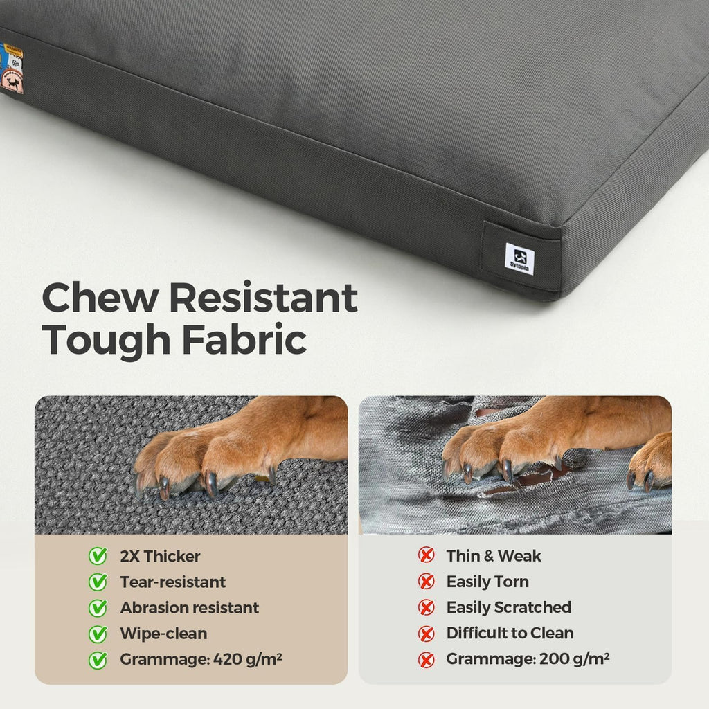 42 Inch Chew Proof Waterproof Washable Dog Bed Dark Grey Q336152