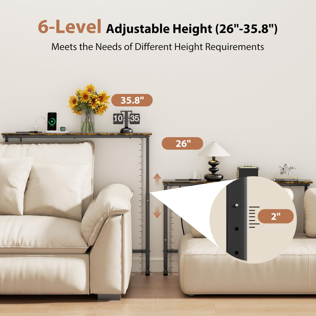 2 Pack Narrow Console Table with Power Outlets C405004