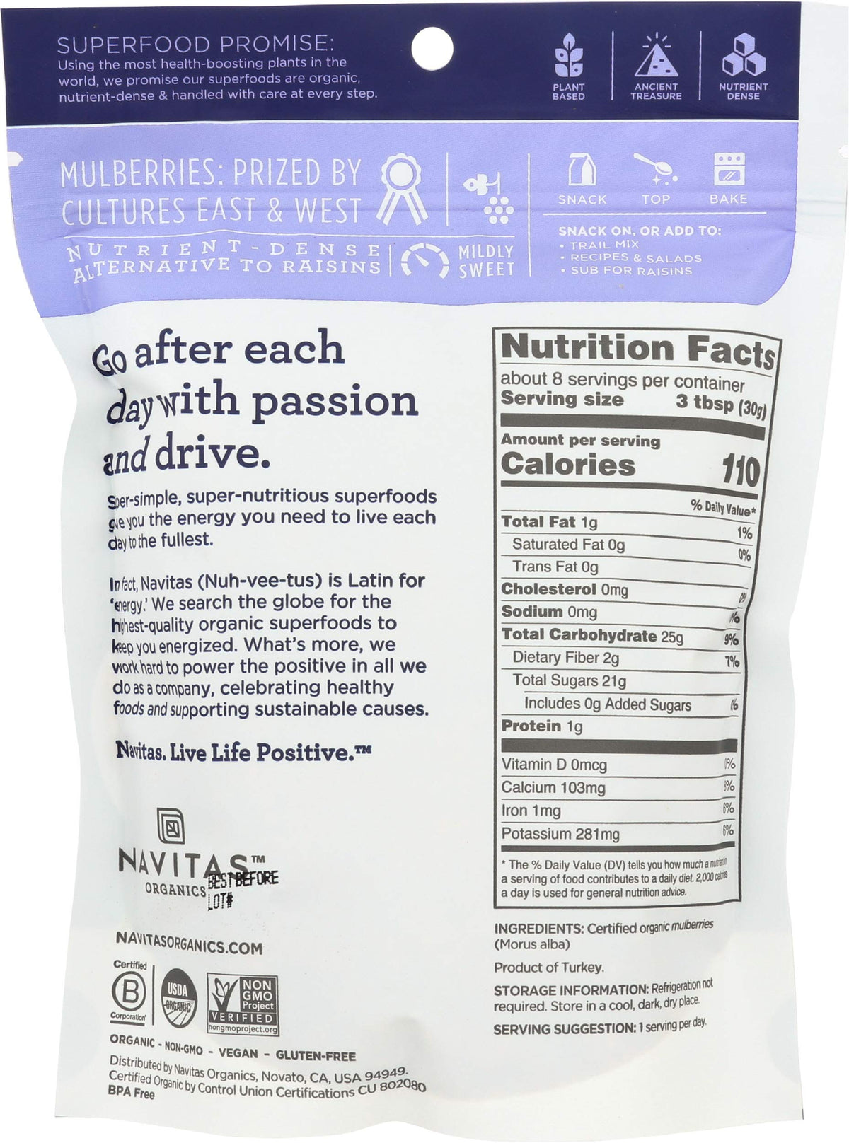 Mulberries 8 oz 12-Pack H154619
