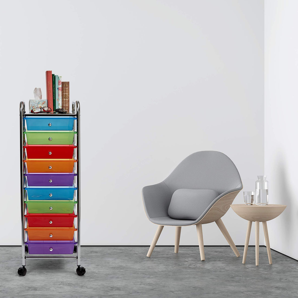 10 Drawer Rolling Storage Cart P938