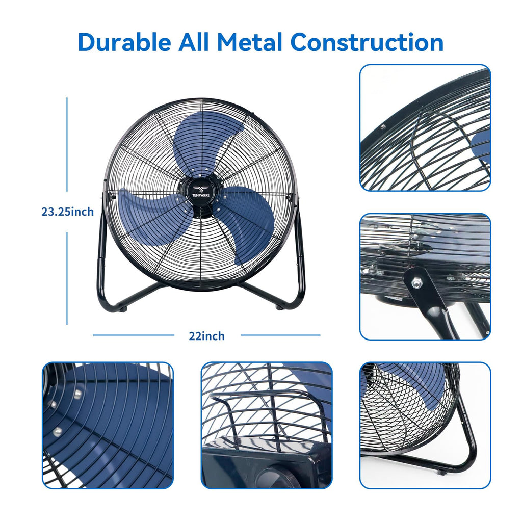 20 Inch High Velocity Floor Fan and 1500W Portable Electric Heater O6595