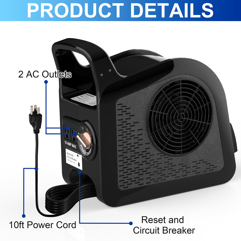 Portable High Velocity Floor Fan with 3 Speeds, Black G7813