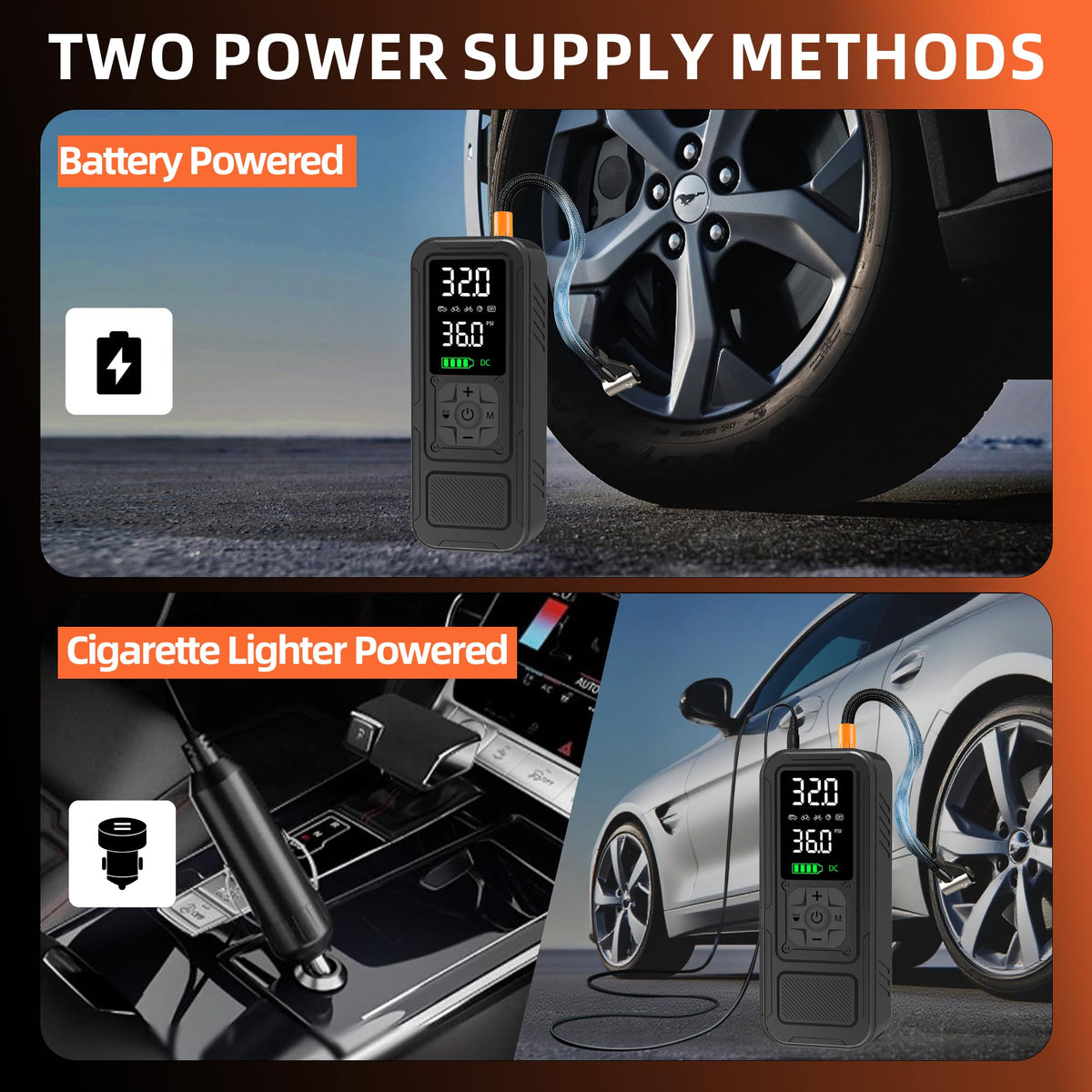 Portable Air Compressor 6000mAh 150PSI Tire Inflator Y406125