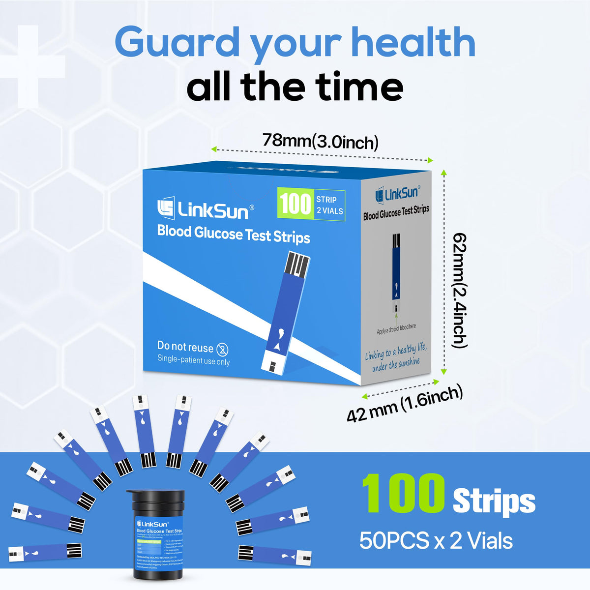 Blood Glucose Test Strips 100 A1986