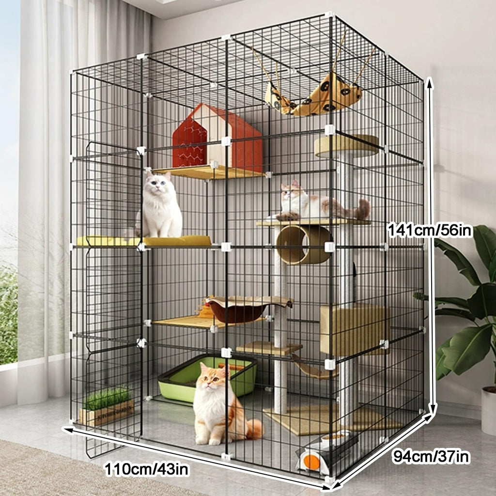 Metal Wire Cat Cage, 3x2x4 Cat Kennel V32470