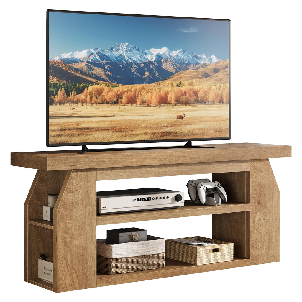 Oak 3-Tier Wood TV Stand for 55 Inch TV E816626