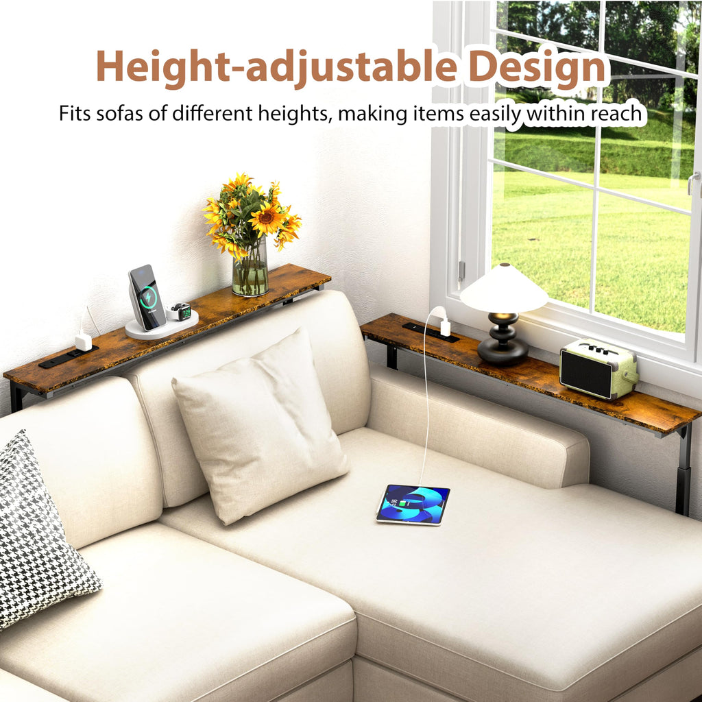2 Pack Narrow Console Table with Power Outlets C405004