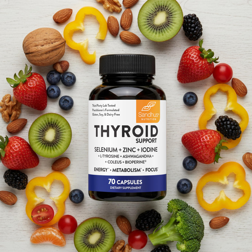 Thyroid Support with Selenium, Zinc, Iodine, L Tyrosine, Ashwagandha, 70 Count (Pack of 2) E4201