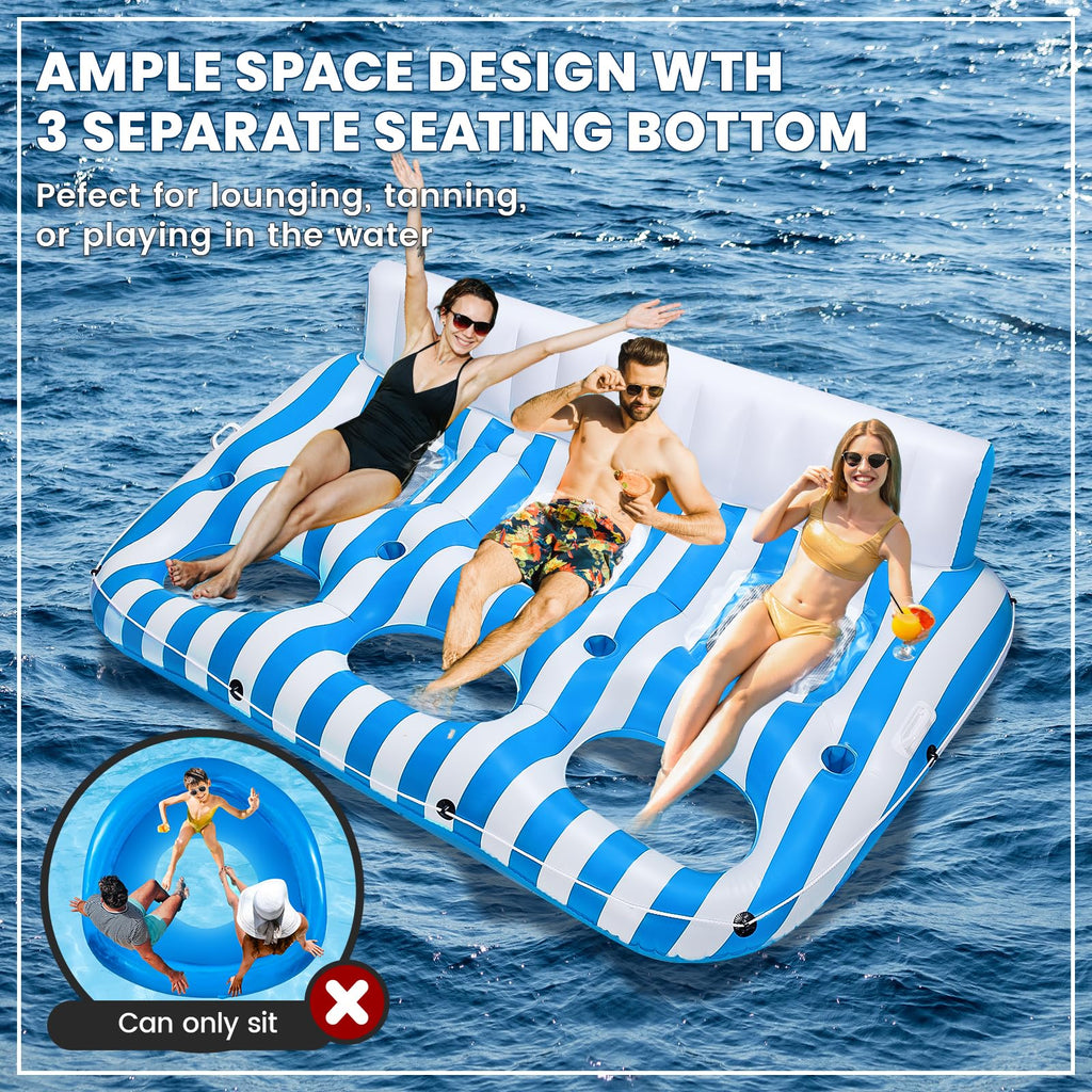 Inflatable Pool Lounger Float with Handles and Cup Phone Holder D4562