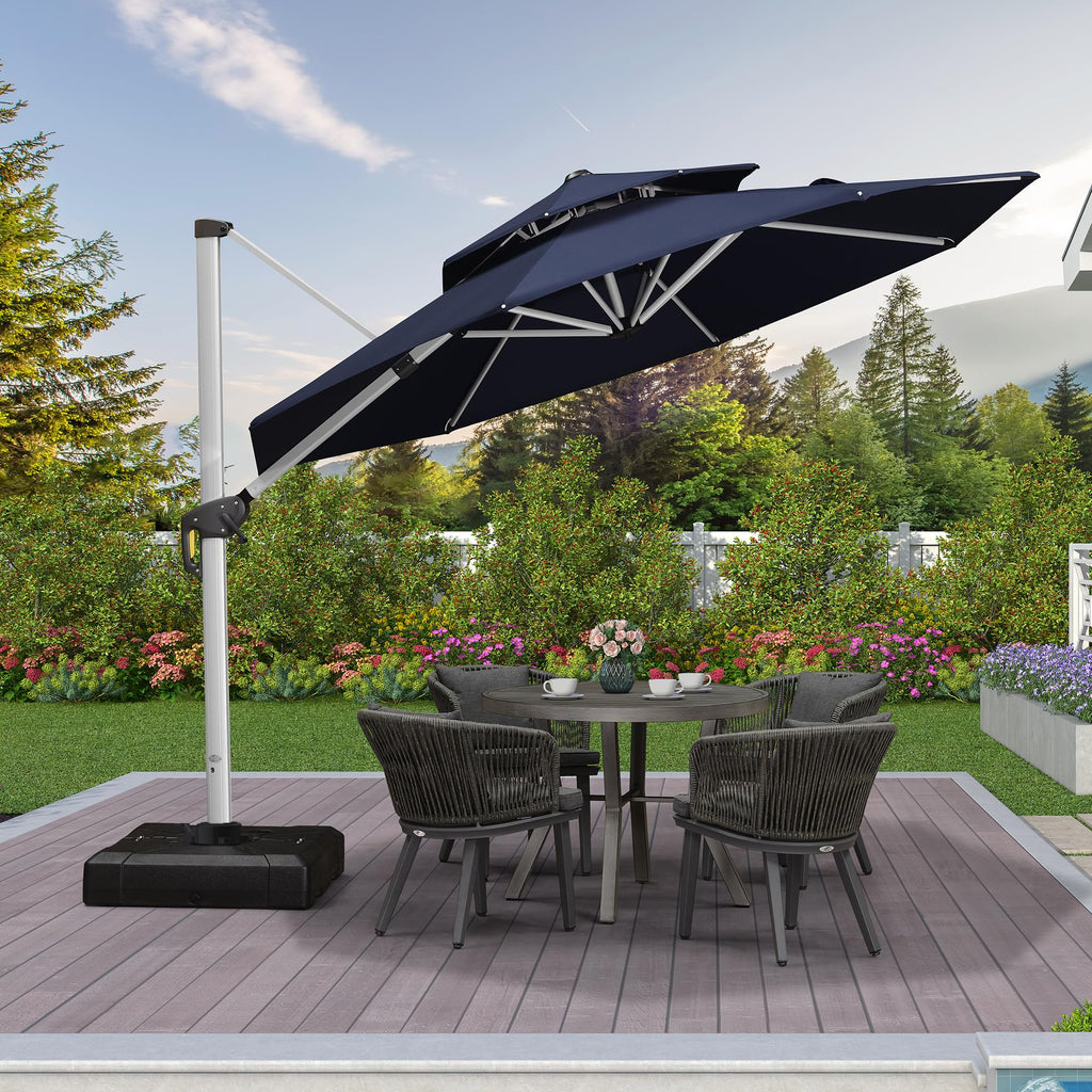 10 FT Navy Blue Cantilever Patio Umbrella U96208