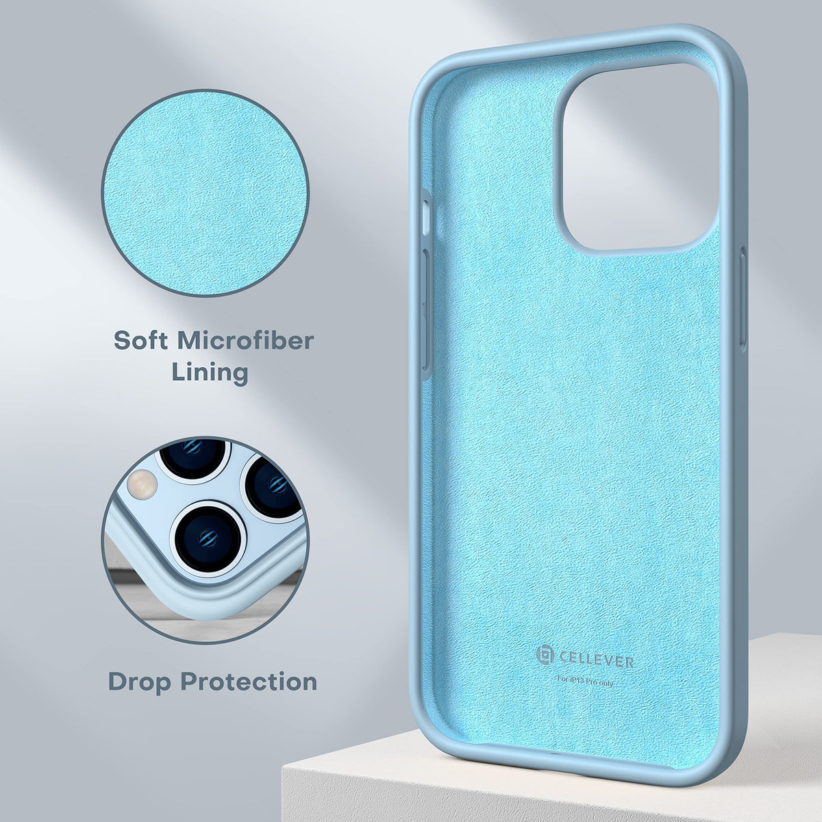Light Blue Silicone Case with Glass Screen Protectors Y965510