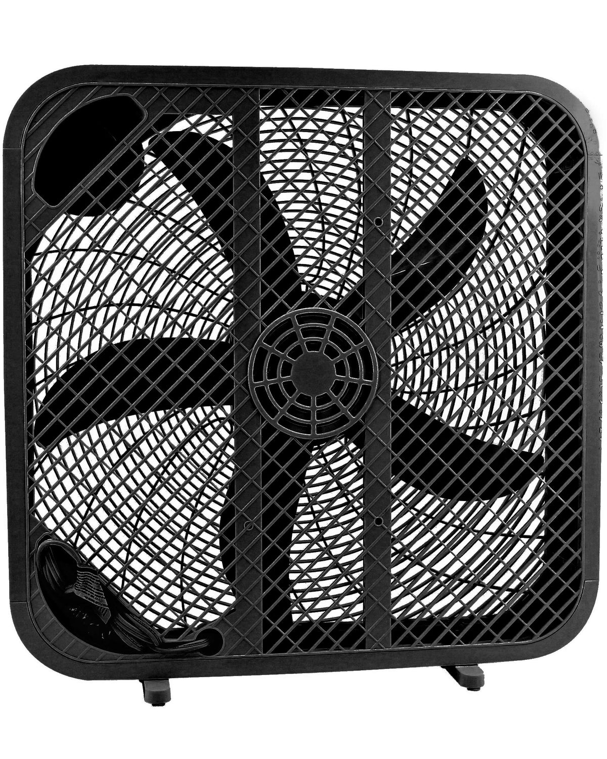20" Box Fan, 3 Settings, Carry Handle, Black K47762