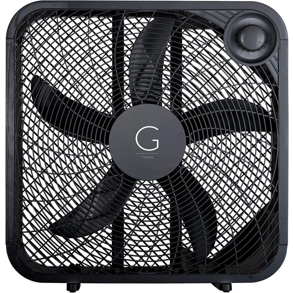 20" Box Fan, 3 Settings, Carry Handle, Black K47762