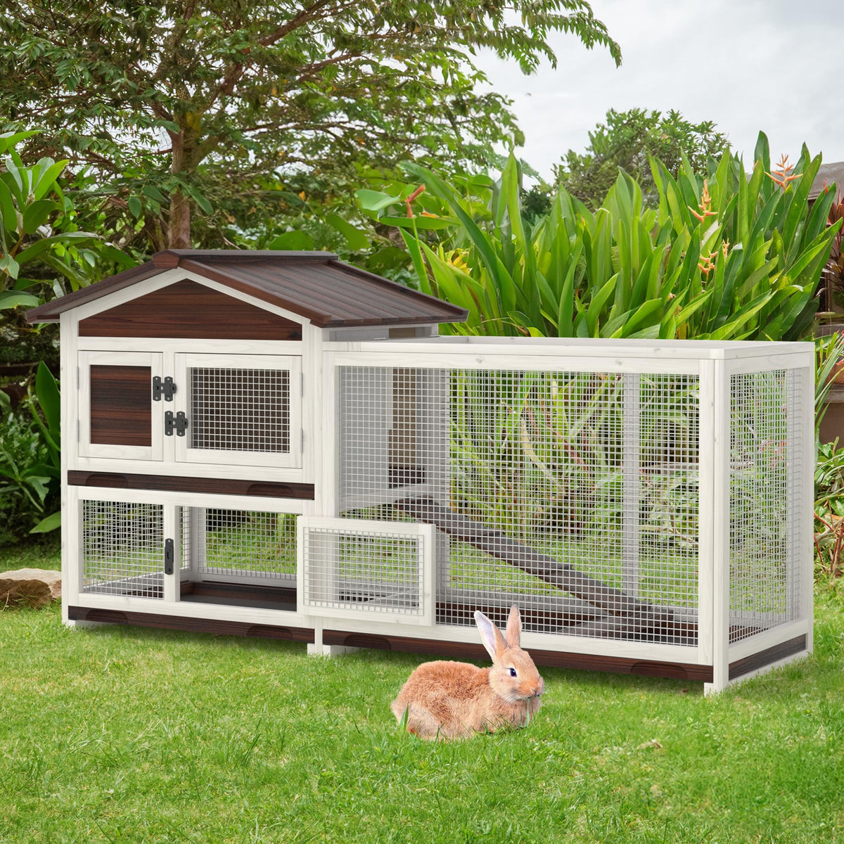 60" Wooden Rabbit Hutch K676088